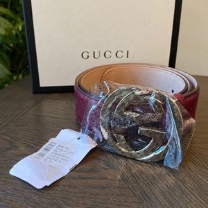 Gucci doble G leather belt